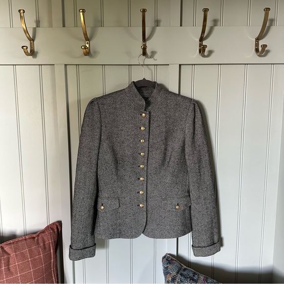 Vintage wool tweed herringbone blazer - Picture 3 of 16